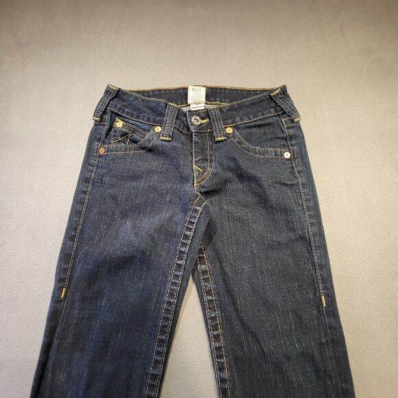 True Religion Jeans Womens 27 Wolrd Tour Section Straight Leg Distressed Denim - Picture 2 of 10